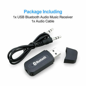 USB Bluetooth Audio Receiver Adaptor Wireless Music 3.5mm Dongle AUX A2DP Car Unbranded