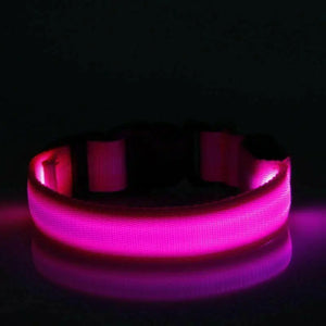 USB Rechargeable LED Dog Collar Nylon Glow Flashing Light Up Safety Pet Collars One Click Shop Australia