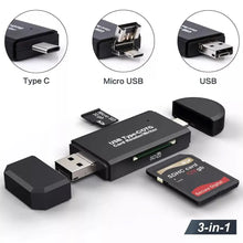 Load image into Gallery viewer, USB TYPE C Micro USB 2.0 OTG Adapter 3-in-1 Memory Card Reader Supports SD TF Micro Card Reader For Smartphones &amp; PC Unbranded