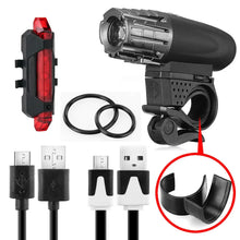 Load image into Gallery viewer, Waterproof Rechargeable LED Bike Bicycle Front Light and Back Light One Click Shop Australia