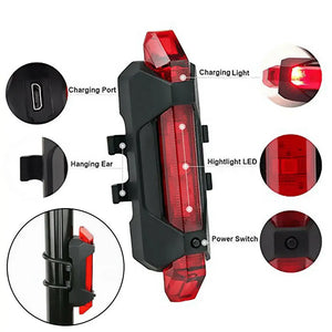 Waterproof Rechargeable LED Bike Bicycle Front Light and Back Light One Click Shop Australia