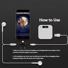 Load image into Gallery viewer, iPhone Lightning Audio + Charge 2-in 1 Dual Mini Adapter For iPhone 7/7 Plus/6/6 Plus/6S/5/5S/8/X One Click Shop Australia